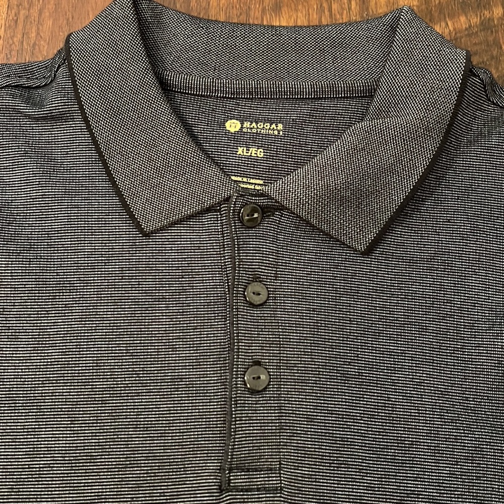 Haggar Mens Blue Cool 18 Pro Long Sleeve Polo Shirt - Picture 2 of 3